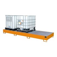 Bauer Auffangwanne - f&uuml;r 3 x 1000 L Container - 385 x 130 x 34 cm - mit Stahlf&uuml;&szlig;en - lackiert - Gelborange