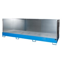 Bauer Auffangwanne - f&uuml;r 3 x 1000 L Container - 385 x 130 x 34 cm - mit Stahlf&uuml;&szlig;en - lackiert - Lichtblau