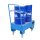 Bauer Fahrbare Auffangwanne für 2 x 60 Liter Fässer stehend - 94 x 50 cm - mit Gitterrost - Schiebegriff - lackiert - RAL 5012 Lichtblau