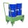 Bauer Fahrbare Auffangwanne für 2 x 60 Liter Fässer stehend - 94 x 50 cm - mit Gitterrost - Schiebegriff - lackiert - RAL 6011 Resedagrün