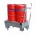 Bauer Fahrbare Auffangwanne für 2 x 60 Liter Fässer stehend - 94 x 50 cm - mit Gitterrost - Schiebegriff - feuerverzinkt