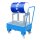 Bauer Fahrbare Auffangwanne für 1 x 60 Liter Fässer liegend - 94 x 50 cm - mit Gitterrost - Schiebegriff - lackiert - RAL 5012 Lichtblau