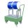 Bauer Fahrbare Auffangwanne für 1 x 60 Liter Fässer liegend - 94 x 50 cm - mit Gitterrost - Schiebegriff - lackiert - RAL 6011 Resedagrün