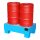 Bauer Auffangwanne für 2 x 60 Liter Fässer - 80 x 50 cm - mit Gitterrost - 100 mm Unterfahrhöhe - lackiert - RAL 5012 Lichtblau