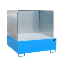 Bauer Auffangwanne - für 4 x 200 Liter Fässer - 146 x 146 x 52,5 cm - mit Stützfüßen - lackiert - Lichtblau