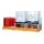 Bauer Auffangwanne mit 2 x Abfüllaufsatz - 1 x Gitterrost für 1 x IBC Container - 385 x 146 x 78 cm - Stahl lackiert - Gelborange