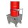 Bauer Fahrbare Auffangwanne für 1 x 200 Liter Fässer stehend - 87 x 80 cm - mit Gitterrost - Schiebegriff - Stahl - feuerverzinkt