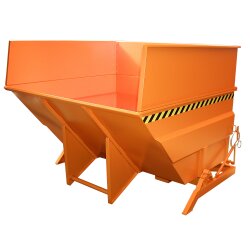 Bauer Großraumbehälter mit seitlichem Drehlager 5,0 m³ - max. 2500 kg - Stahl lackiert - RAL 2000 Gelborange