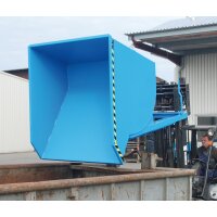 Bauer Kippbeh&auml;lter 1,0 m&sup3; - max. 3000 kg - Stahl lackiert - f&uuml;r Stapler - RAL 5012 Lichtblau