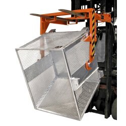 Bauer Gitterbehälter - Auskippen mit Traverse 0,9 m³ - max. 500 kg - Stahl - feuerverzinkt
