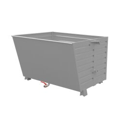 Bauer Späne Stapelkipper Ablasshahn Siebblech 1,5 m³ - max. 2000 kg - Stahl lackiert - RAL 7005 Mausgrau