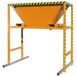 Bauer Mobiler Befülltrichter für Befüllung von Big-Bags / Behältern mit Schüttgütern Stahl lackiert - RAL 2000 Gelborange