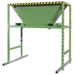 Bauer Mobiler Befülltrichter für Befüllung von Big-Bags / Behältern mit Schüttgütern Stahl lackiert - RAL 6011 Resedagrün