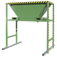 Bauer Mobiler Befülltrichter für Befüllung von Big-Bags / Behältern mit Schüttgütern Stahl lackiert - RAL 6011 Resedagrün
