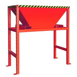 Bauer Stand Befülltrichter für Befüllung von Big-Bags / Behältern mit Schüttgütern Stahl lackiert - RAL 3000 Feuerrot