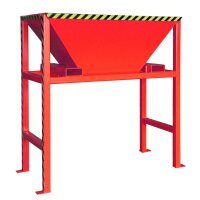 Bauer Stand Befülltrichter für Befüllung von Big-Bags / Behältern mit Schüttgütern Stahl lackiert - RAL 3000 Feuerrot
