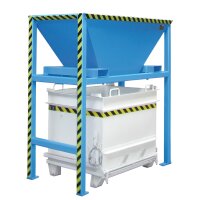Bauer Stand Befülltrichter für Befüllung von Big-Bags / Behältern mit Schüttgütern Stahl lackiert - RAL 6011 Resedagrün