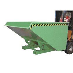 Bauer Kippbehälter 1,2 m³ - max. 1500 kg - Stahl lackiert - für Stapler - RAL 6011 Resedagrün