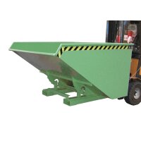 Bauer Kippbehälter 1,2 m³ - max. 1500 kg - Stahl lackiert - für Stapler - RAL 6011 Resedagrün