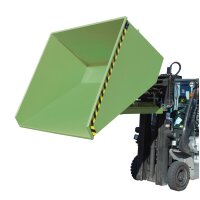 Bauer Kippbehälter 2,1 m³ - max. 1500 kg - Stahl lackiert - für Stapler - RAL 6011 Resedagrün