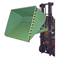 Bauer Kippbehälter 2,1 m³ - max. 1500 kg - Stahl lackiert - für Stapler - RAL 6011 Resedagrün