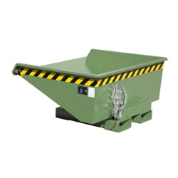 Bauer Mini-Kippbehälter -  mit niedriger Bauhöhe  0,275 m³ - max. 750 kg - Stahl lackiert - RAL 6011 Resedagrün