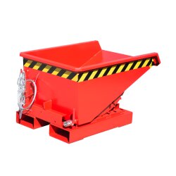 Bauer Spänebehälter mit niedriger Bauhöhe  0,15 m³ - max. 750 kg - Stahl lackiert - RAL 3000 Feuerrot