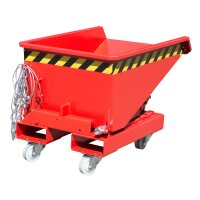 Bauer Spänebehälter mit niedriger Bauhöhe  0,15 m³ - max. 750 kg - Stahl lackiert - RAL 3000 Feuerrot