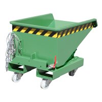 Bauer Spänebehälter mit niedriger Bauhöhe  0,15 m³ - max. 750 kg - Stahl lackiert - RAL 6011 Resedagrün