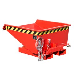 Bauer Spänebehälter mit niedriger Bauhöhe  0,225 m³ - max. 750 kg - Stahl lackiert - RAL 3000 Feuerrot