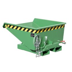 Bauer Spänebehälter mit niedriger Bauhöhe  0,225 m³ - max. 750 kg - Stahl lackiert - RAL 6011 Resedagrün
