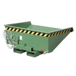 Bauer Spänebehälter mit niedriger Bauhöhe  0,275 m³ - max. 750 kg - Stahl lackiert - RAL 6011 Resedagrün