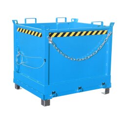 Bauer Klappbodenbehälter 3-fach stapelbar 1,0 m³ - max. 1250 kg - Stahl lackiert - RAL 5012 Lichtblau