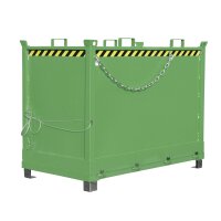 Bauer Klappbodenbehälter 3-fach stapelbar 2,0 m³ - max. 1500 kg - Stahl lackiert - RAL 6011 Resedagrün