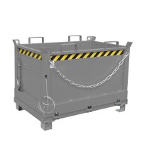Bauer Klappbodenbehälter 3-fach stapelbar 0,5 m³ - max. 1000 kg - Stahl lackiert - RAL 7005 Mausgrau