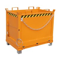 Bauer Klappbodenbehälter 3-fach stapelbar 0,75 m³ - max. 1000 kg - Stahl lackiert - RAL 2000 Gelborange