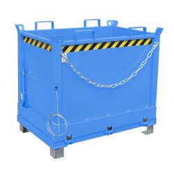 Bauer Klappbodenbehälter 3-fach stapelbar 0,75 m³ - max. 1000 kg - Stahl lackiert - RAL 5012 Lichtblau