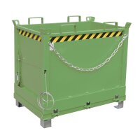 Bauer Klappbodenbehälter 3-fach stapelbar 0,75 m³ - max. 1000 kg - Stahl lackiert - RAL 6011 Resedagrün