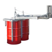 Bauer Fasswender f&uuml;r 2 x 200 Liter F&auml;sser - max. 600 kg - Aufrichten und Hinlegen m&ouml;glich - Stahl - feuerverzinkt