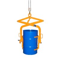 Bauer Fasswendezange für 1 x 200 Liter Fass - zum vertikalen und horizontalen Heben - max. 300 kg - Stahl lackiert - RAL 2000 Gelborange