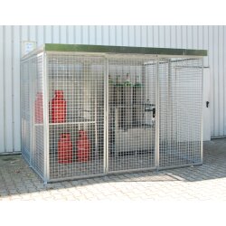 Bauer Gasflaschen-Container mit Dach - für 104 Gasflaschen Ø 230 mm - 2400 x 2100 x 2070 mm - Abschliessbar - feuerverzinkt