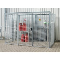 Bauer Gasflaschen-Container ohne Dach - für 104 Gasflaschen Ø 230 mm - 2400 x 2100 x 2070 mm - Abschliessbar - feuerverzinkt