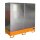 Bauer Gefahrstoff Schrank mit Auffangwanne für 2 x 200 Liter Fass - allseitig geschlossen - Stahl lackiert - RAL 2000 Gelborange