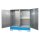 Bauer Gefahrstoff Schrank mit Auffangwanne für 2 x 200 Liter Fass - allseitig geschlossen - Stahl lackiert - RAL 5012 Lichtblau