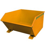 Bauer Kippbehälter mit geringer Bauhöhe 1,0 m³ - max. 1500 kg - Stahl lackiert - RAL 2000 Gelborange