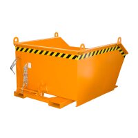 Bauer Kippbehälter mit geringer Bauhöhe 1,0 m³ - max. 1500 kg - Stahl lackiert - RAL 2000 Gelborange
