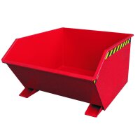 Bauer Kippbehälter mit geringer Bauhöhe 1,0 m³ - max. 1500 kg - Stahl lackiert - RAL 3000 Feuerrot