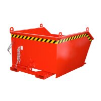 Bauer Kippbehälter mit geringer Bauhöhe 1,0 m³ - max. 1500 kg - Stahl lackiert - RAL 3000 Feuerrot