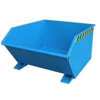 Bauer Kippbehälter mit geringer Bauhöhe 1,0 m³ - max. 1500 kg - Stahl lackiert - RAL 5012 Lichtblau
