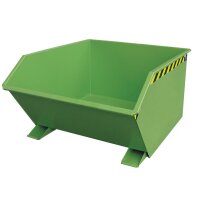 Bauer Kippbehälter mit geringer Bauhöhe 1,0 m³ - max. 1500 kg - Stahl lackiert - RAL 6011 Resedagrün